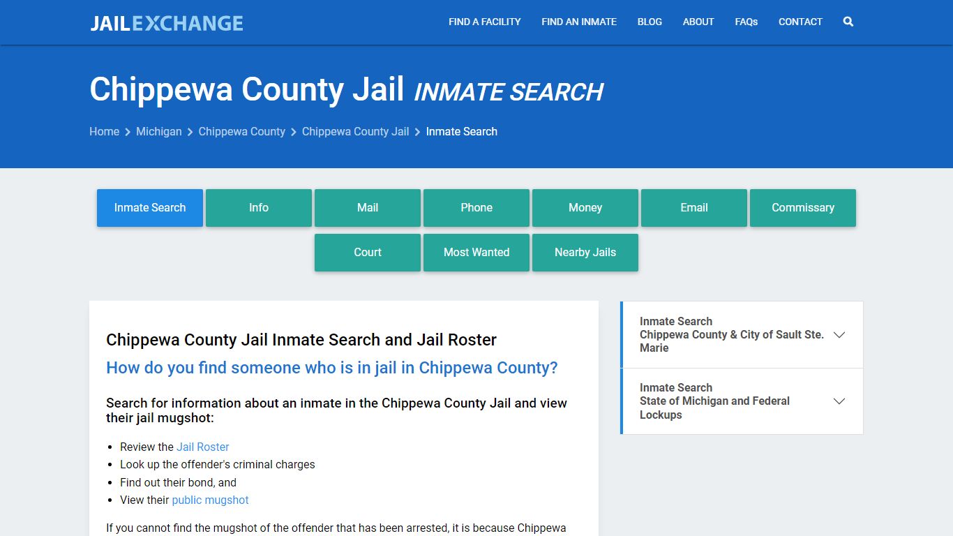 Chippewa County Jail Inmate Search - Jail Exchange